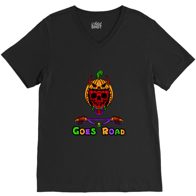 Goes To Halloween V-Neck Tee by mshel tyan | Artistshot