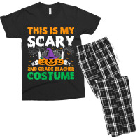 Womens Funny This Is My Scary 2nd Grade Teacher Costume Halloween Gift Men's T-shirt Pajama Set | Artistshot