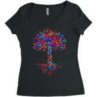 Dna Tree Life Watercolor Genetic Biologist Science Earth Day T Shirt Women's Triblend Scoop T-shirt | Artistshot