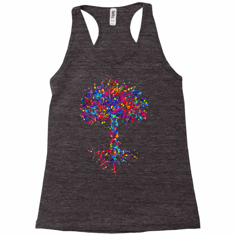 Dna Tree Life Watercolor Genetic Biologist Science Earth Day T Shirt Racerback Tank by kalerttjay | Artistshot