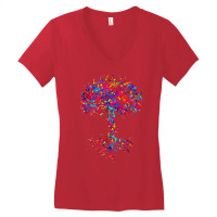 Dna Tree Life Watercolor Genetic Biologist Science Earth Day T Shirt Women's V-neck T-shirt | Artistshot