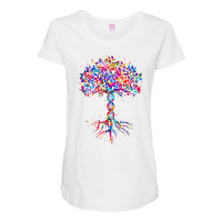 Dna Tree Life Watercolor Genetic Biologist Science Earth Day T Shirt Maternity Scoop Neck T-shirt | Artistshot