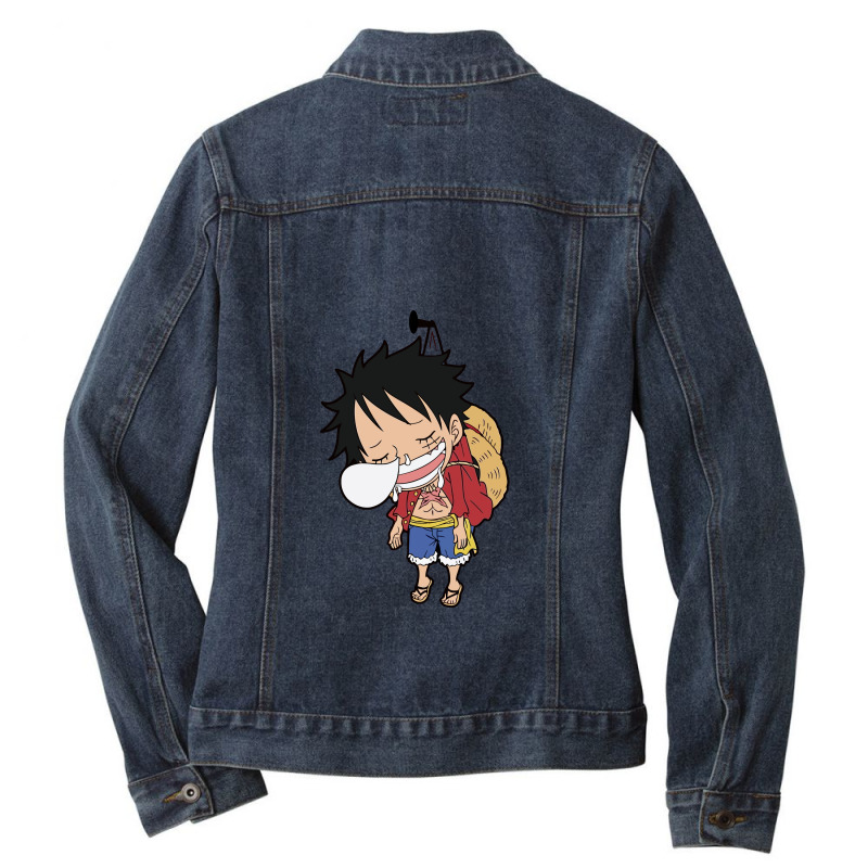 One Piece Funny Ladies Denim Jacket by Pixel kon | Artistshot