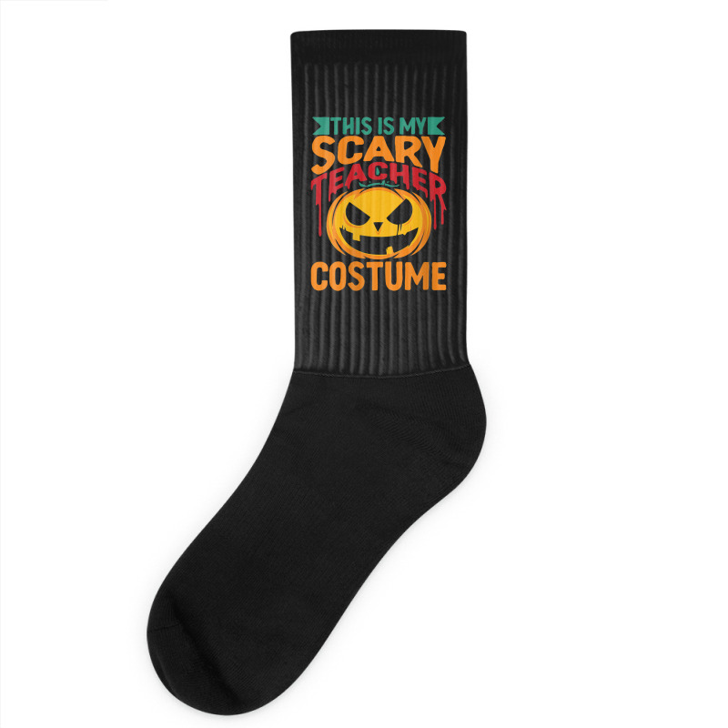 Womens This Is My Scary Teacher Lazy Halloween Costume Design Characte Socks | Artistshot