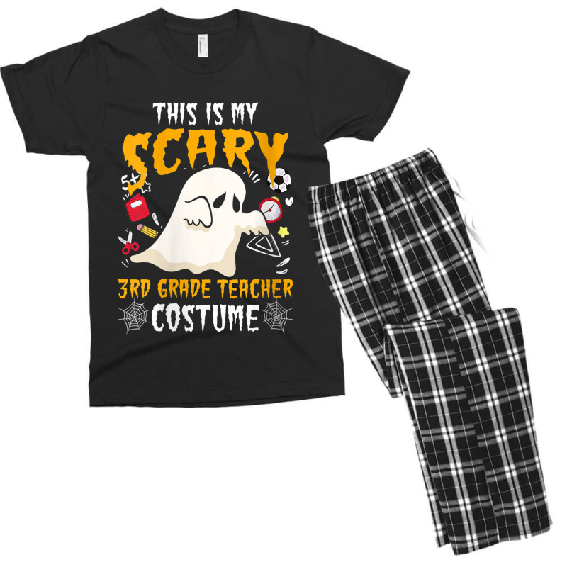 Womens This Is My Scary Third Grade Costume Teacher Halloween Characte Men's T-shirt Pajama Set | Artistshot