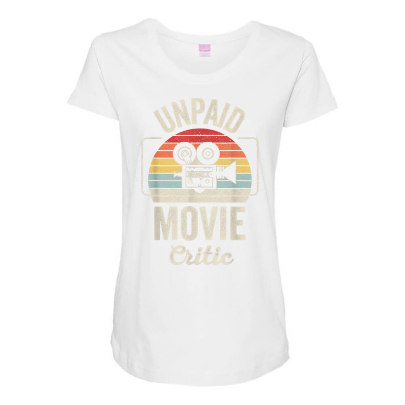 Retro Vintage Unpaid Movie Critic Film Cinema Motion Picture T Shirt Maternity Scoop Neck T-shirt by walkersnoelan | Artistshot