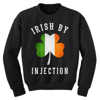 Womens Funny Irish By Injections   St Patricks Day Gift Vneck Youth Sweatshirt | Artistshot