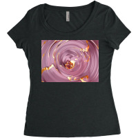 3d Illustration Hypnotic Pattern Abstract Pink With Gold Women's Triblend Scoop T-shirt | Artistshot