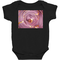 3d Illustration Hypnotic Pattern Abstract Pink With Gold Baby Bodysuit | Artistshot