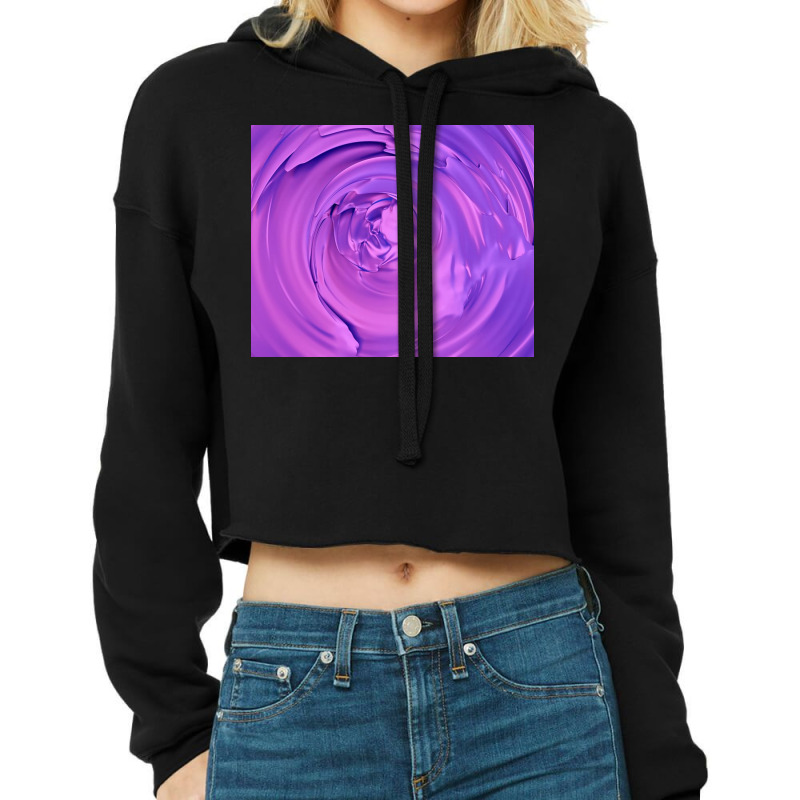 3d Illustration Hypnotic Pattern Abstract Purple Cropped Hoodie by Norman B | Artistshot