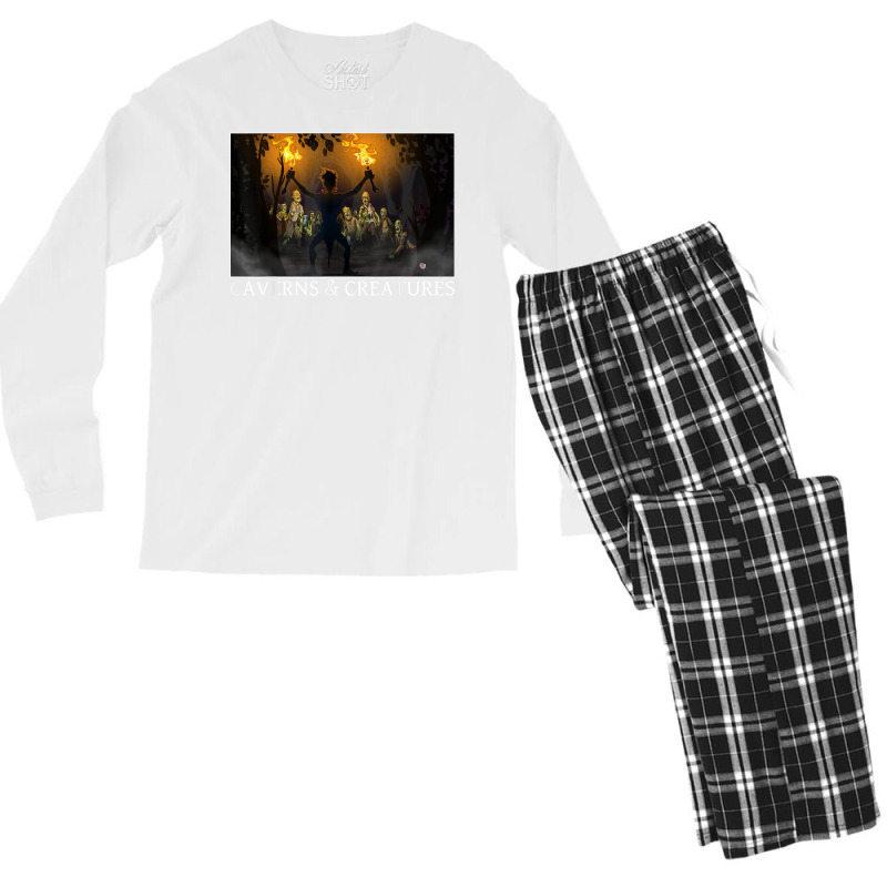 Zombie Attack Caverns & Creatures T Shirt Men's Long Sleeve Pajama Set | Artistshot