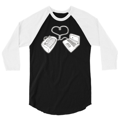 Usb Love 3/4 Sleeve Shirt Designed By Ditreamx