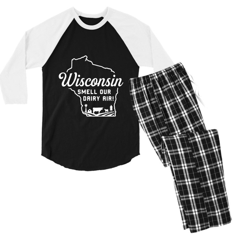 Wisconsin Smell Our Dairy Air Men's 3/4 Sleeve Pajama Set | Artistshot