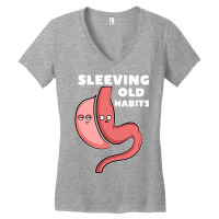 Funny Sleeve Gastric Surgery Bariatric Medical I Old Habits T Shirt Women's V-neck T-shirt | Artistshot