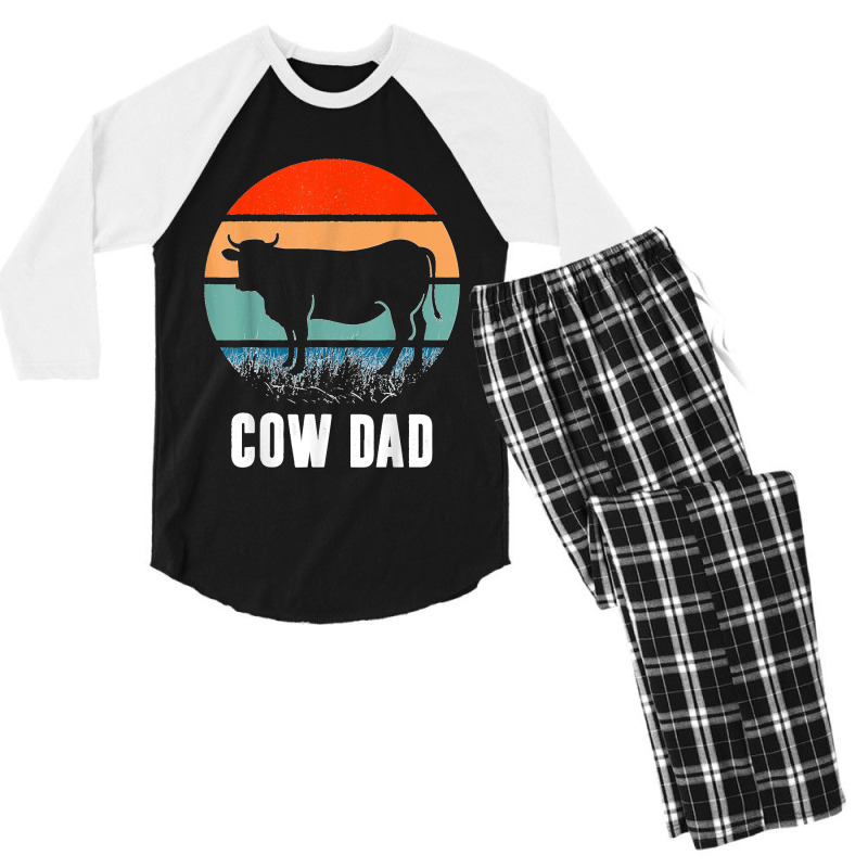 Cow Dad Funny Dairy Farmer Cow Father's Day Men's 3/4 Sleeve Pajama Set | Artistshot