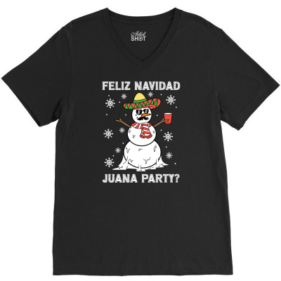 Christmas Feliz Navidad Juana Party Cool Mexican V-neck Tee Designed By Danieart