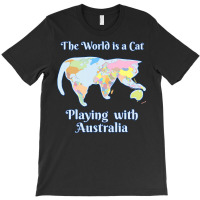 Funny World Is A Cat Playing Map T Shirt T-shirt | Artistshot