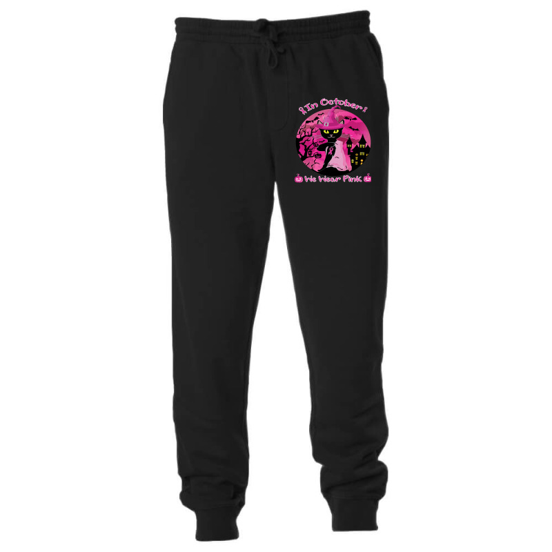 Halloween Black Cat Black Cat In October We Wear Pink Funny Halloween  Unisex Jogger by MichaelAkins | Artistshot