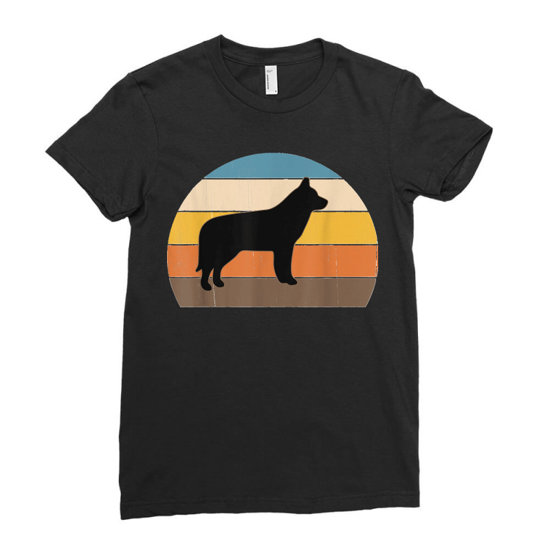 Cool Retro Sunset Siberian Huskys Great Husky Owner Lover Ladies Fitted T-Shirt by WirtzRichard | Artistshot