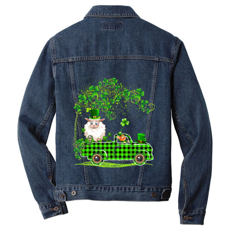 Dabbing Sheep Green Plaid Pickup St Men Denim Jacket | Artistshot