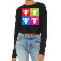 Cow Lover Farm Animal Farming Farmer Pop Art Cow Cropped Sweater | Artistshot