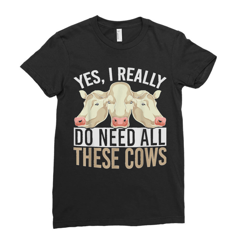 Cow Lover Farmer Farm Animal Farming Funny Cow Ladies Fitted T-Shirt by WirtzRichard | Artistshot