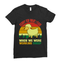 Vintage Retro Sorry When Working Sheep Funny Farmer Owner 27 Ladies Fitted T-shirt | Artistshot