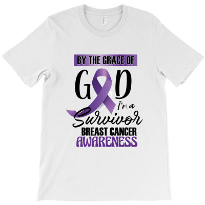 By The Grace Of God I'm A Survivor Breast Cancer Awareness T-shirt Designed By Wizarts