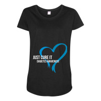 Cure Blue Ribbon Fight Diabetes Raise Awareness Month Maternity Scoop Neck T-shirt | Artistshot