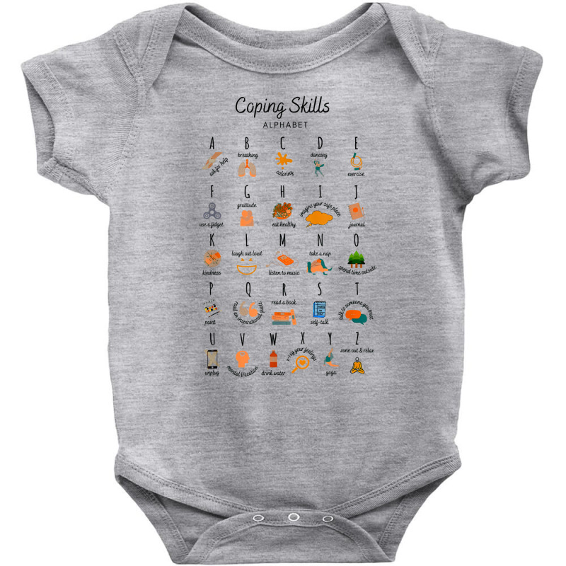 Coping Skills Alphabet Mental Health Awareness T Shirt Baby Bodysuit | Artistshot