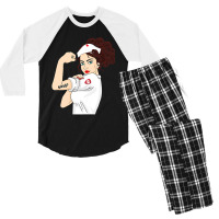 Womens Nurse Strong Woman Warrior Love Nursing T Shirt Men's 3/4 Sleeve Pajama Set | Artistshot