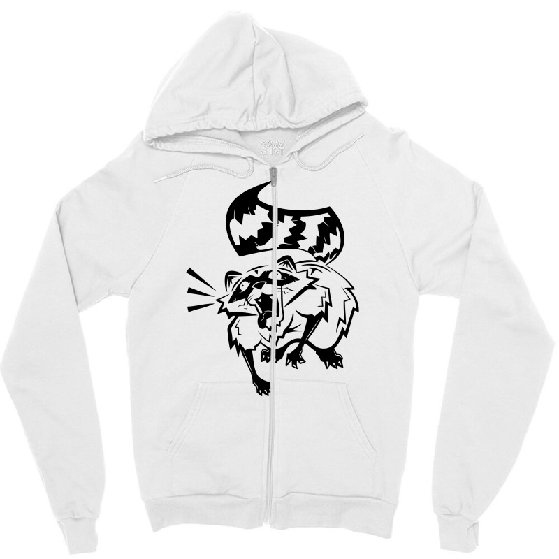 Rabid Racoon Zipper Hoodie by Chilistore | Artistshot