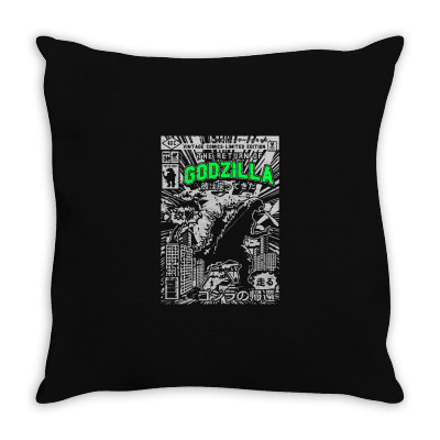 Godzilla Throw Pillow Designed By Tee Shop