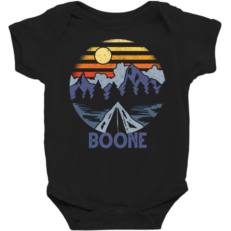 Boone, North Carolina Blue Ridge Mountains Camping Long Sleeve T Shirt Baby Bodysuit by KaseeDheera | Artistshot