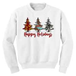 happy holidays christmas trees Youth Sweatshirt | Artistshot