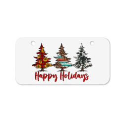 happy holidays christmas trees Bicycle License Plate | Artistshot