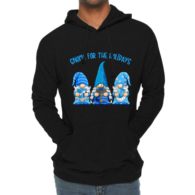 Gnome For The Holidays Hanukkah Jewish Christmas Cute Gnome Lightweight Hoodie | Artistshot