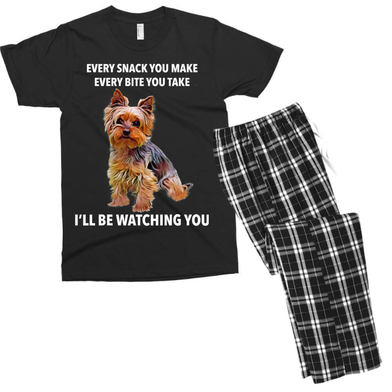 Yorkshire Terrier Funny Meme Every Snack I Ll Be Watching T Shirt Men's T-shirt Pajama Set by LoriMccarty89 | Artistshot