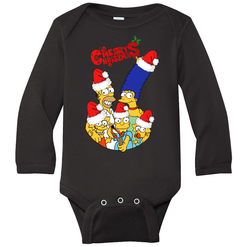 The Simpsons Funny Family - Merry Christmas - Happy Xmas Long Sleeve Baby Bodysuit by coşkun | Artistshot