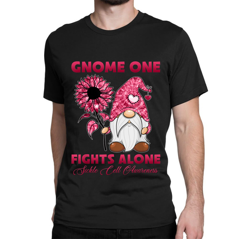 Gnome One Fight Alone Burgundy Ribbon Sickle Cell Awareness Classic T-shirt by NathanielDesign | Artistshot