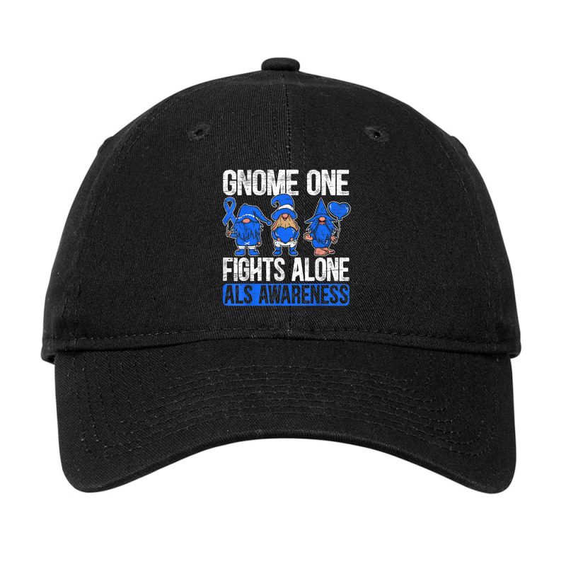 Gnome One Fights Alone Als Awareness Ribbon Supporter Adjustable Cap by NathanielDesign | Artistshot