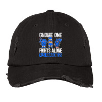 Gnome One Fights Alone Als Awareness Ribbon Supporter Vintage Cap | Artistshot