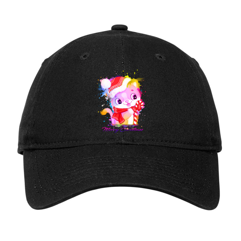 Merry Christmas Cat Adjustable Cap | Artistshot