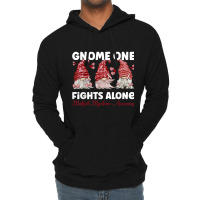 Gnome One Fights Alone Burgundy  Multiple Myeloma Awareness Lightweight Hoodie | Artistshot