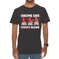 Gnome One Fights Alone Burgundy  Multiple Myeloma Awareness Vintage T-shirt | Artistshot