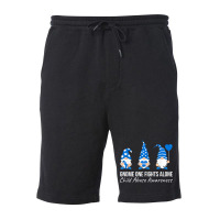 Gnome One Fights Alone Child Abuse Awareness Blue Ribbon Fleece Short | Artistshot