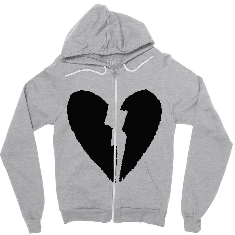 Broken Heart Zipper Hoodie by BLQS Apparel | Artistshot