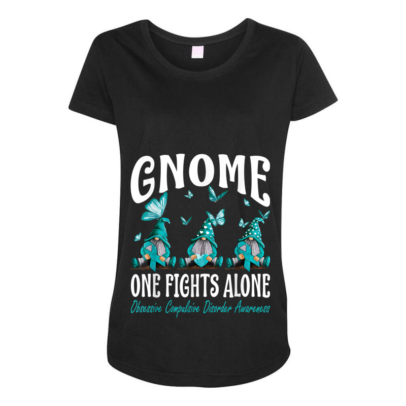 Gnome One Fights Alone Obsessive Compulsive Disorder Maternity Scoop Neck T-shirt by NathanielDesign | Artistshot