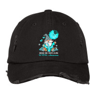 Gnome One Fights Alone Ribbon Ptsd Awareness Vintage Cap | Artistshot