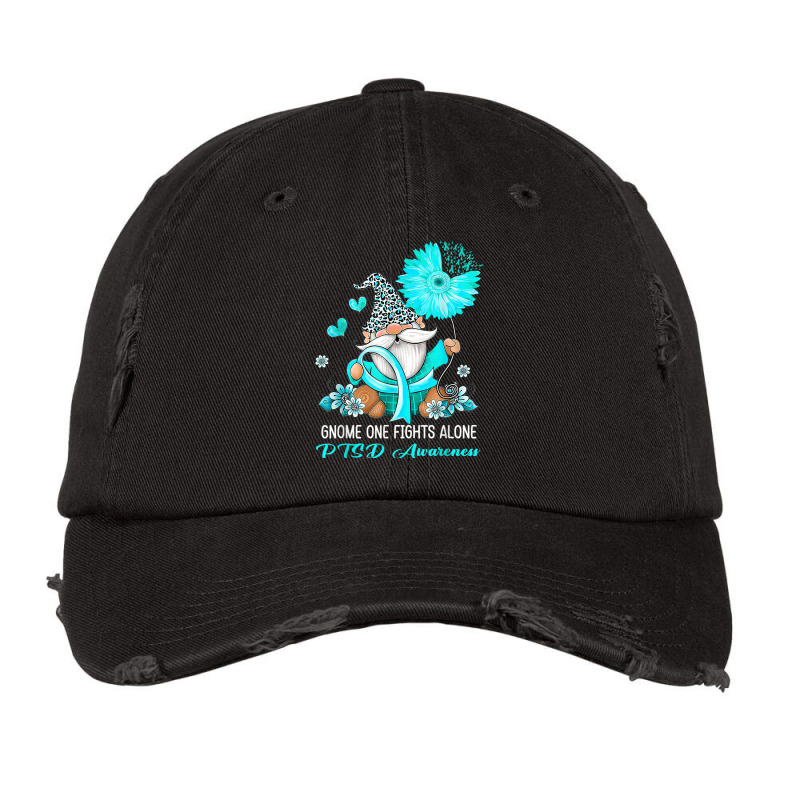 Gnome One Fights Alone Ribbon Ptsd Awareness Vintage Cap by NathanielDesign | Artistshot